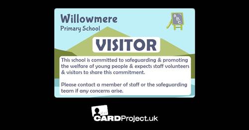 Primary School Green Hills and Blackboard Visitor Card